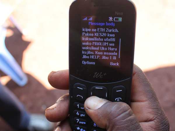 High frequency data through SMS-based mobile phone surveys. Household stocks and local market prices are measured weekly, and food security and income monthly. (Photo: Michael Brander / ETH Zurich)